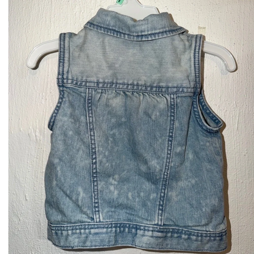 BabyGap 1969 Toddler Denim Vest Light Wash Acid Wash Blue Size 3 Years